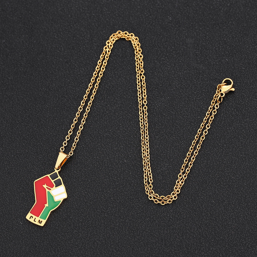 Stainless Steel Palestine Resistance Pendant Necklace
