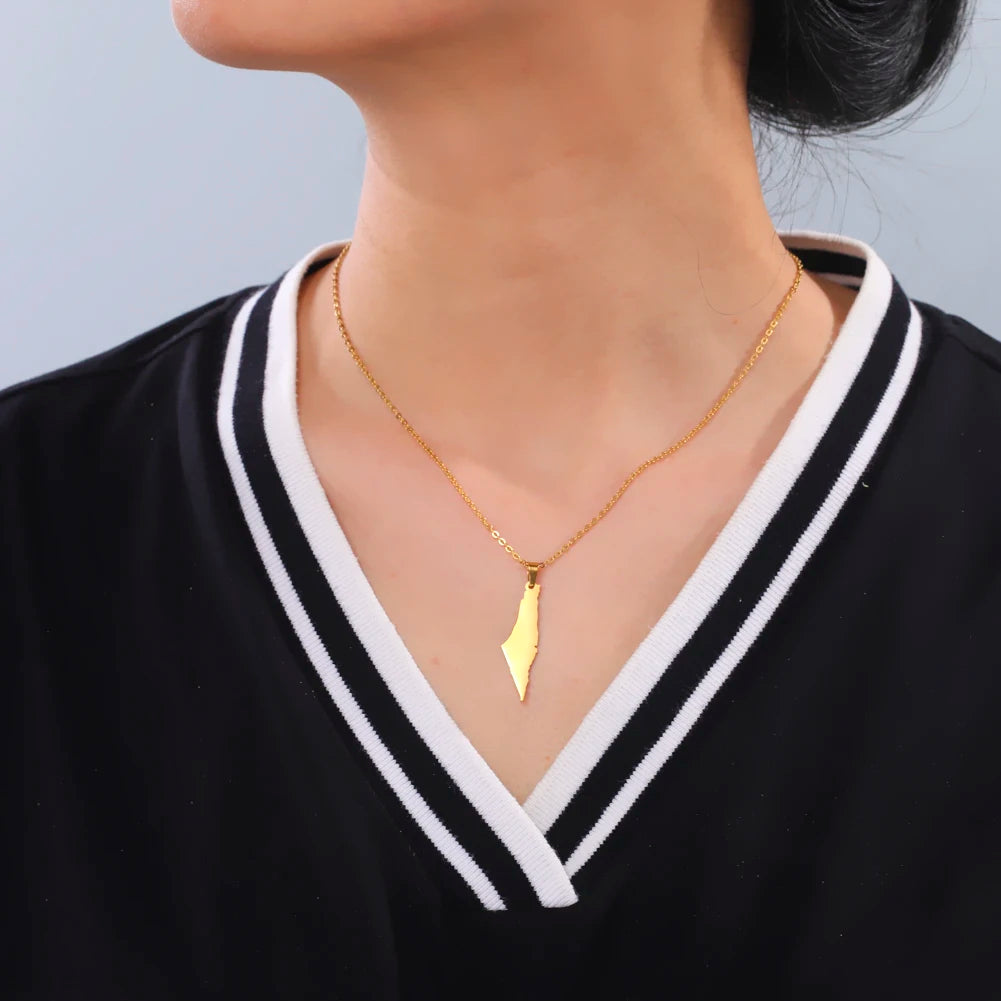 Palestine Map Pendant Necklace Various Styles