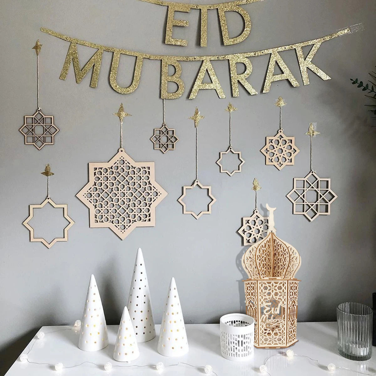 Eid Wooden Lamp Decor
