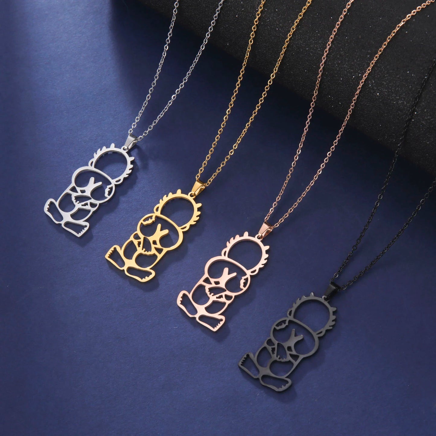 Stainless Steel Handala Pendant Necklace Unisex
