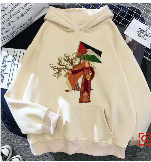 Cream colored Palestine Hoodies multiple designs