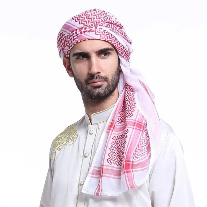 Red and White Checkered Pattern Keffiyeh