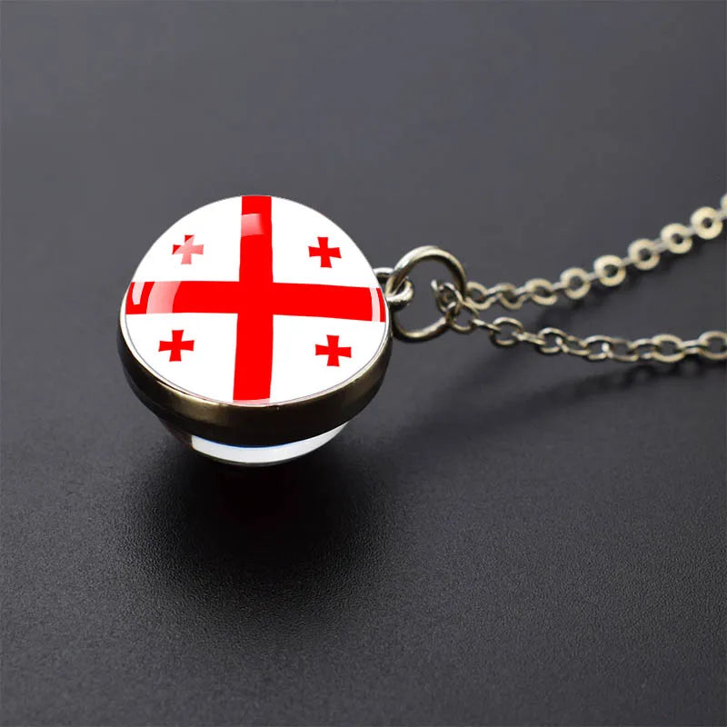 MENA Countries Flags Glass Ball Pendant Keychain