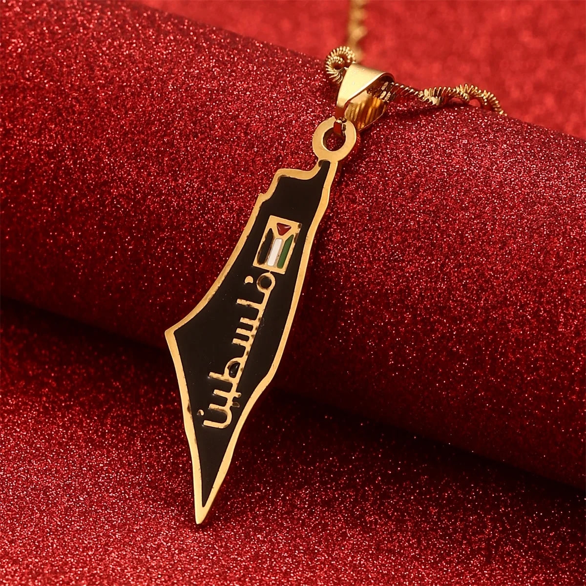 Palestine Pendant Chain Necklace Gold Color