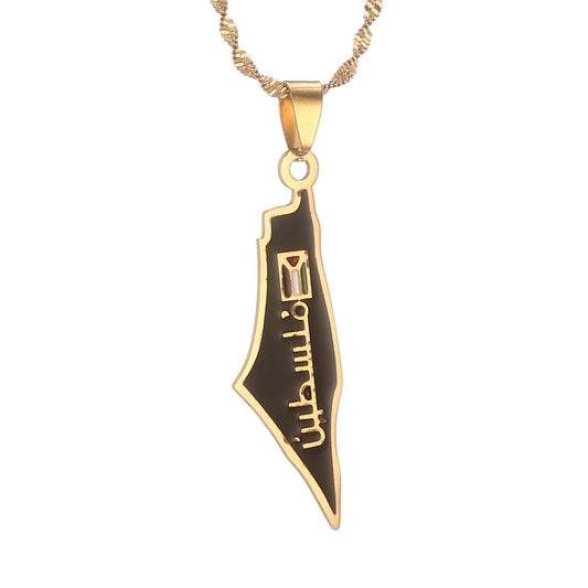 Palestine Pendant Chain Necklace Gold Color