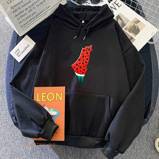 Watermelon Palestine Map Hoodies