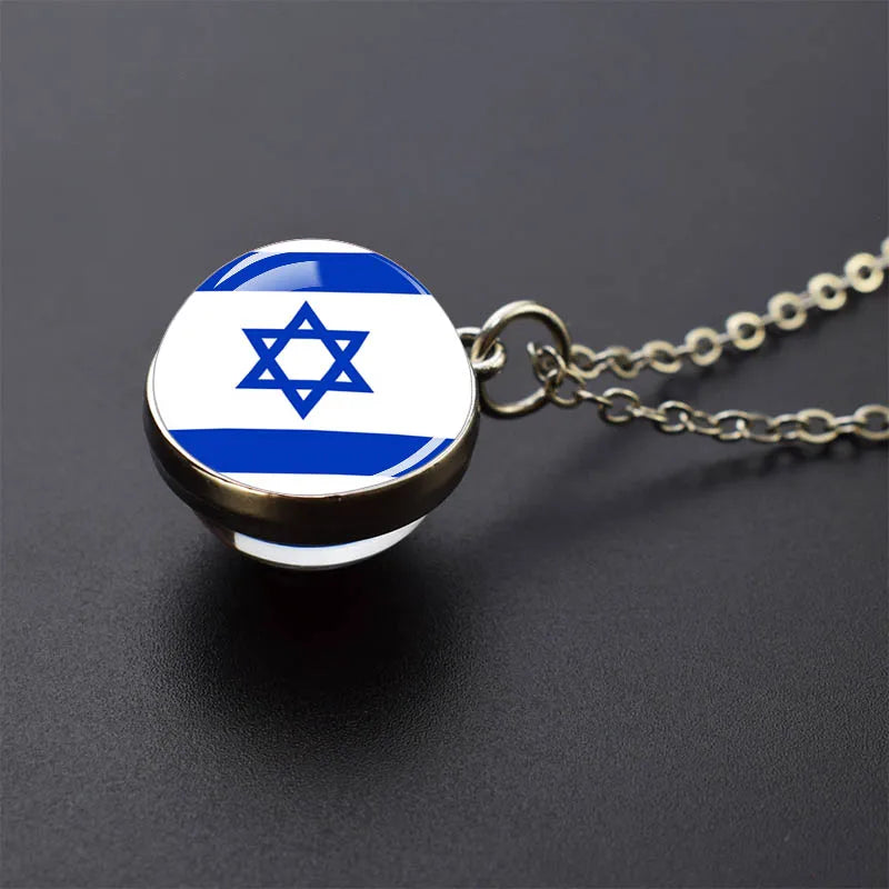 MENA Countries Flags Glass Ball Pendant Keychain