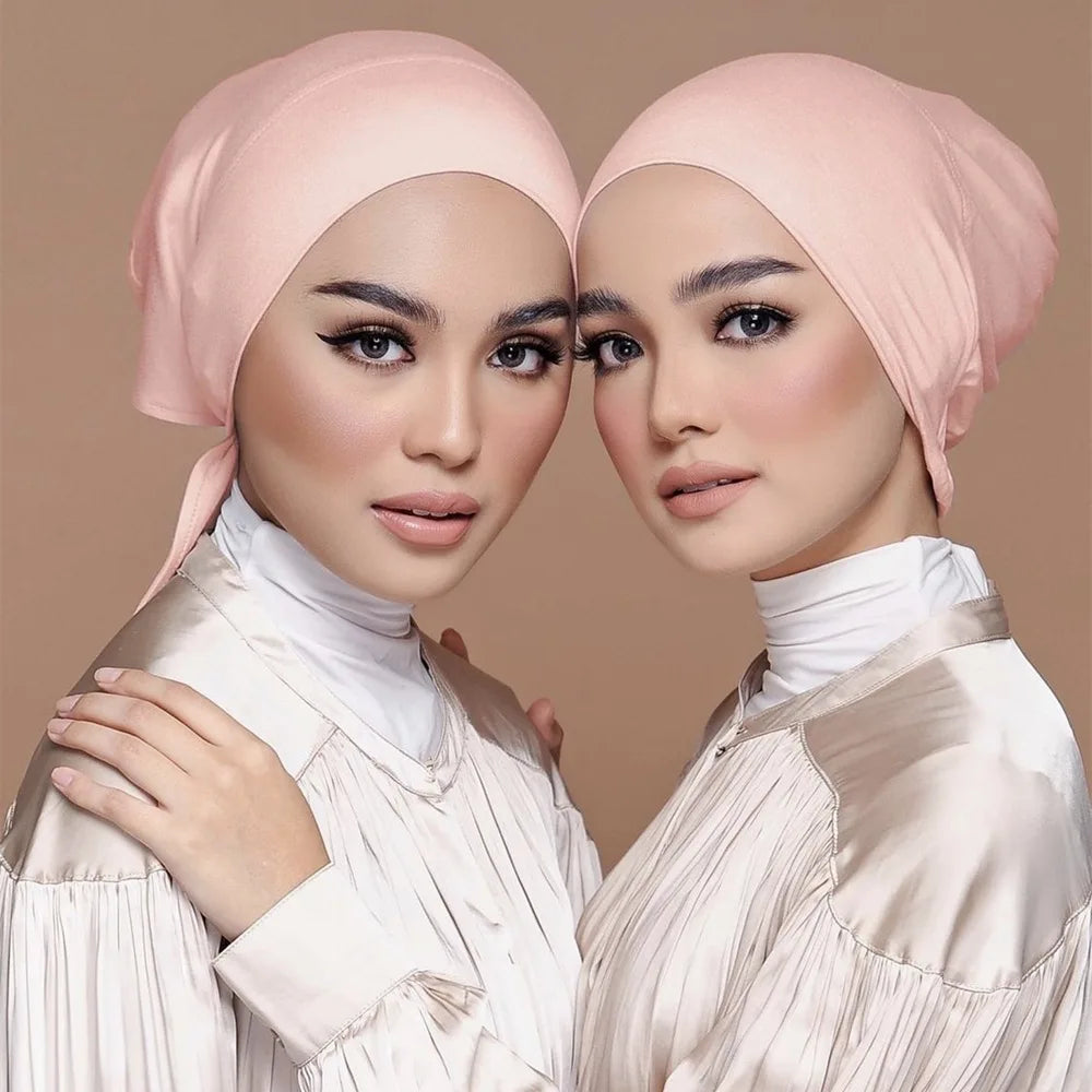 Double Layer Modal Satin Hijab Cap