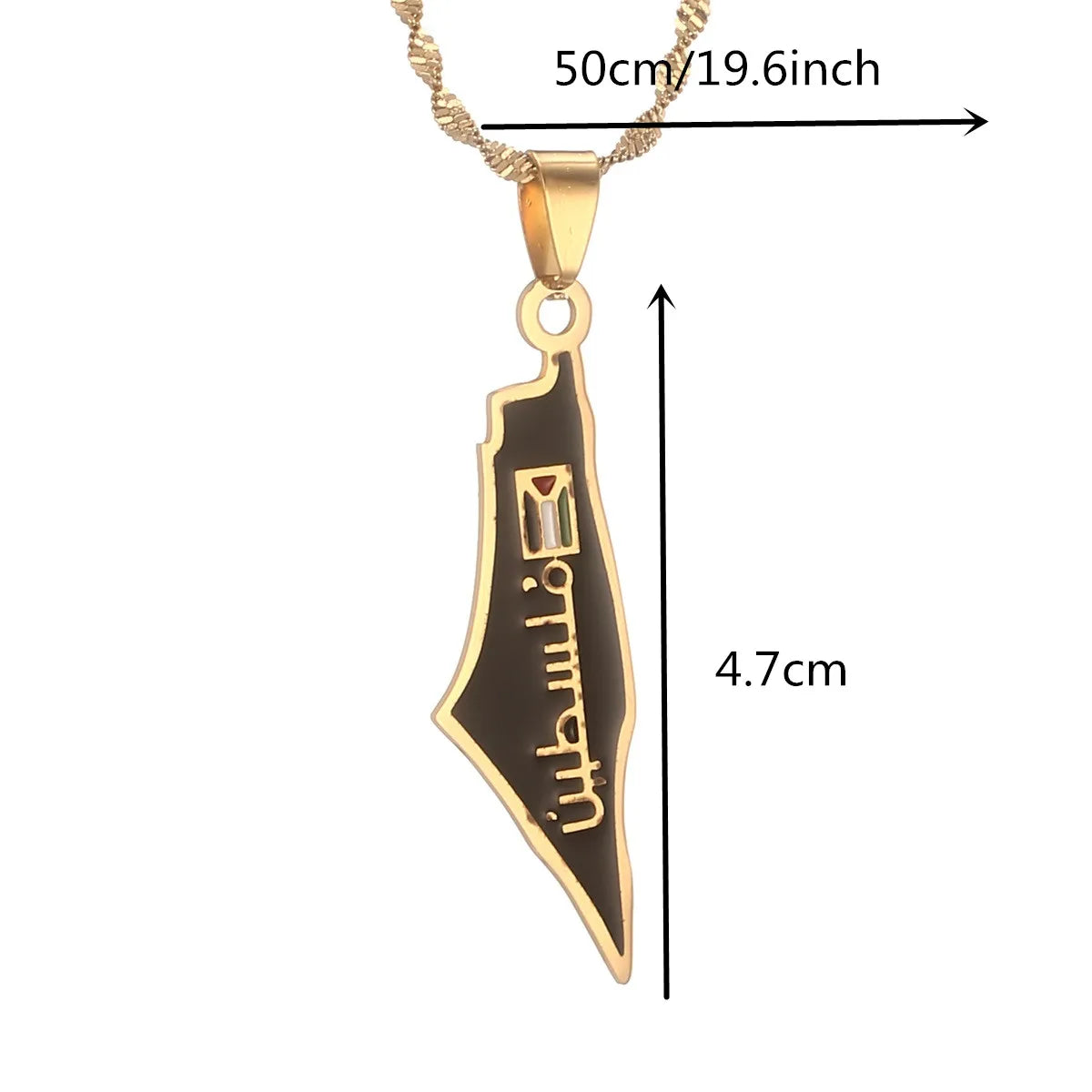 Palestine Pendant Chain Necklace Gold Color