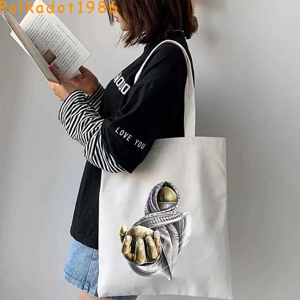 Arabic and Palestine Calligraphy Tote Bags