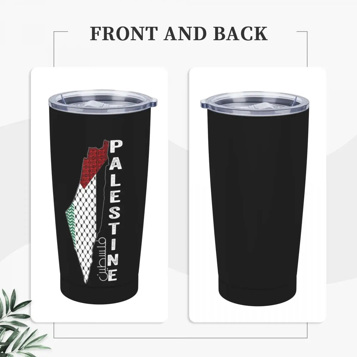 Palestinian Map Insulated Tumbler (Stainless Steel Thermal), 20oz