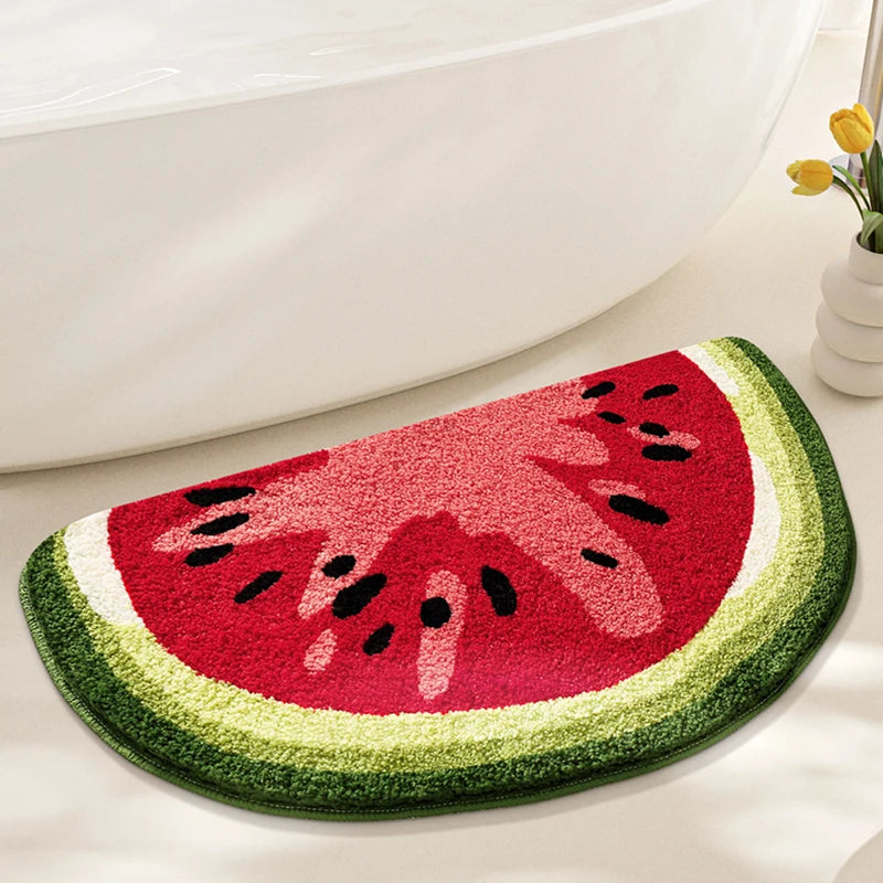 Fruit Bathroom Mat Watermelon Lemon or Kiwi